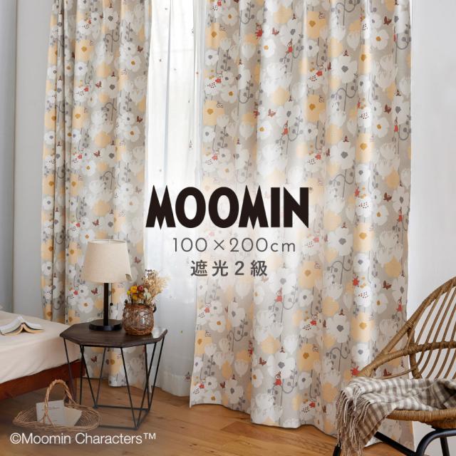 ムーミン カーテン 遮光 100×200cm リトルミイ 遮光カーテン 北欧 インテリア MOOMIN タイニーフラワー ドレープ 1枚 日本製 洗える おしゃれ 形状記憶加工 スミノエ SUMINOE メーカー直送_1
