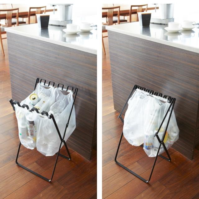 ゴミ箱 キッチン 折りたたみ 45l 分別 ゴミ袋＆レジ袋スタンド