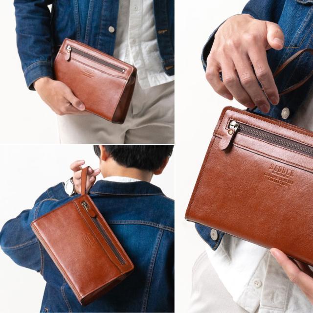 セカンドバッグ 手提げ ミニバッグ サブバッグ メンズ 本革 SADDLE