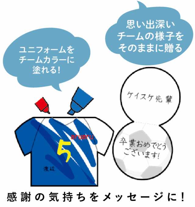 ユニフォームサッカー☆色紙☆寄せ書き☆卒団☆引退☆卒業