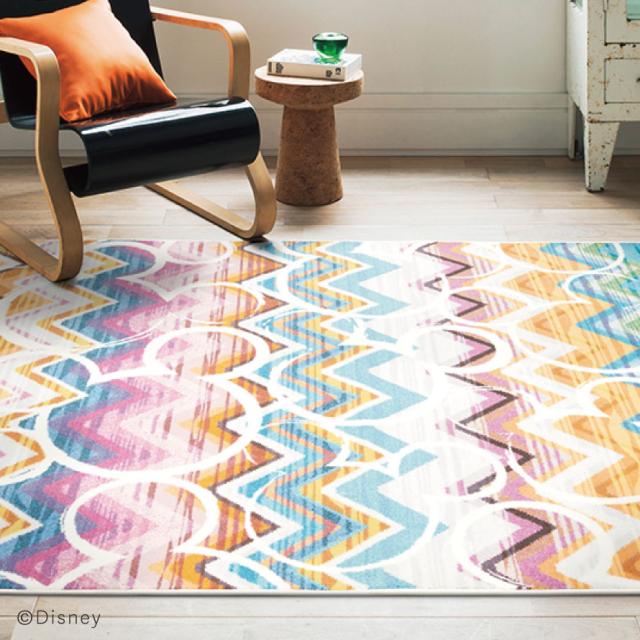 ディズニー ラグ 140×200cm Mickey ミッキー カラフルヘリンボーンラグ 床暖房・ホットカーペット対応 防炎 遊び毛防止 スミノエ SUMINOE メーカー直送 agesugi_snkの通販は