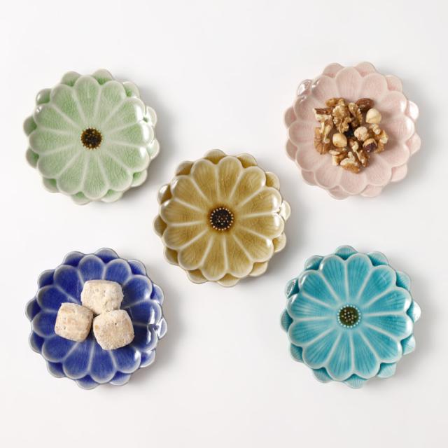 和食器 小皿 Fiore 12cm 5色セット 美濃焼 花 皿 豆皿 日本製