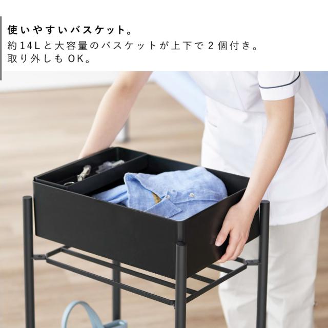 小物トレー付き収納ワゴン 2段 タワー山崎実業 tower ワゴン キャスター付き サロン 2段 スリム おしゃれ モノトーン ホワイト ブラック 10183 10184 メーカー直送_4