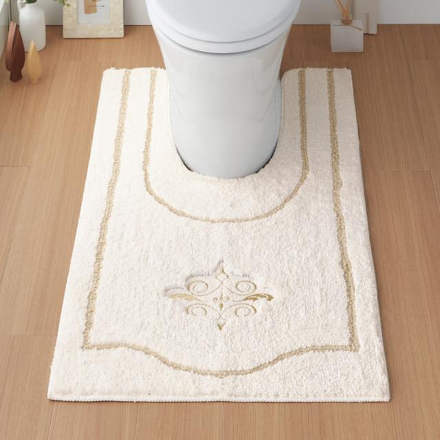 拭ける 撥水 トイレマット 60cm×100cm 胴長タイプ【ホワイトアッシュ 】 | 標準 滑り止め ズレない ロング 胴長 ワイ トイレマット 耳長 ロング ふける 拭ける 長い 長め おしゃれ