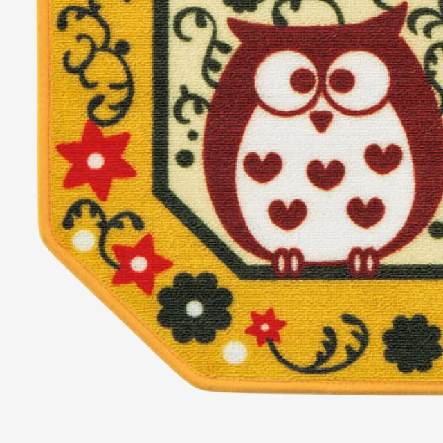 本日限定sale 玄関マット 風水 八角 八角形 ふくろう かわいい 洗える 滑り止め おしゃれ フクロウ イエロー 黄色 屋内 室内 屋内用 室内の通販はau Pay マーケット ココチのくらし雑貨店