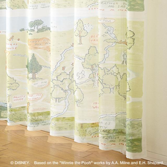 ディズニー カーテン プーさん レース 100×133cm レースカーテン 北欧