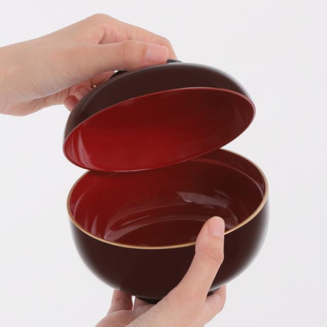 雑煮椀 530ml お椀 蓋付き 朱 黒 食洗機対応 電子レンジ対応 和食器