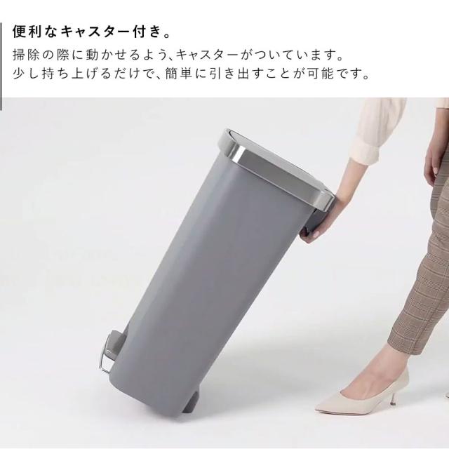 EKO ゴミ箱 45L ペダル キャスター ステンレス キッチン ごみ箱 大容量 ふた付き ステップビン おしゃれ スリム 静音 ハナステップビン 45L メーカー直送 agesugi_snkの通販は