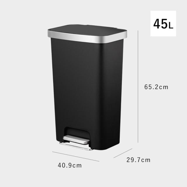EKO ゴミ箱 45L ペダル キャスター ステンレス キッチン ごみ箱 大容量 ふた付き ステップビン おしゃれ スリム 静音 ハナステップビン 45L メーカー直送 agesugi_snkの通販は