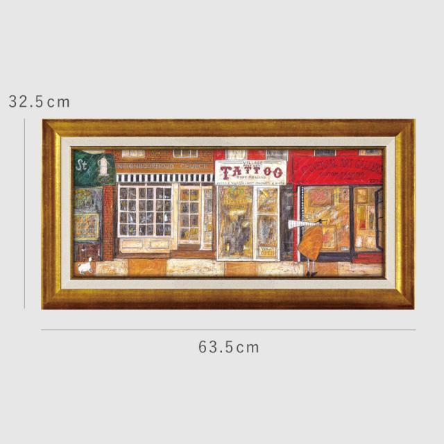 サムトフト 絵画 絵 63.5×32.5cm 【あなたの住む街角で】 アートパネル