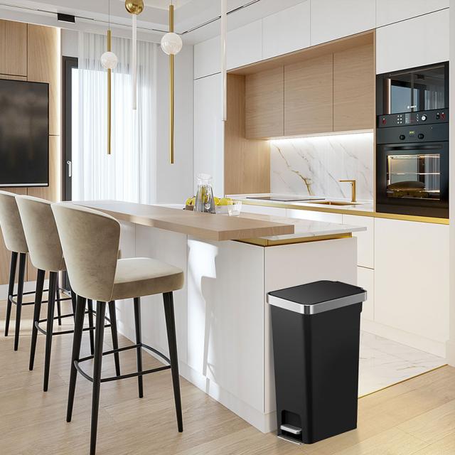 EKO ゴミ箱 40l ペダル ステンレス キッチン ごみ箱 大容量 ふた付き ステップビン おしゃれ スリム 静音 ハナスリムステップビン 40L メーカー直送_7