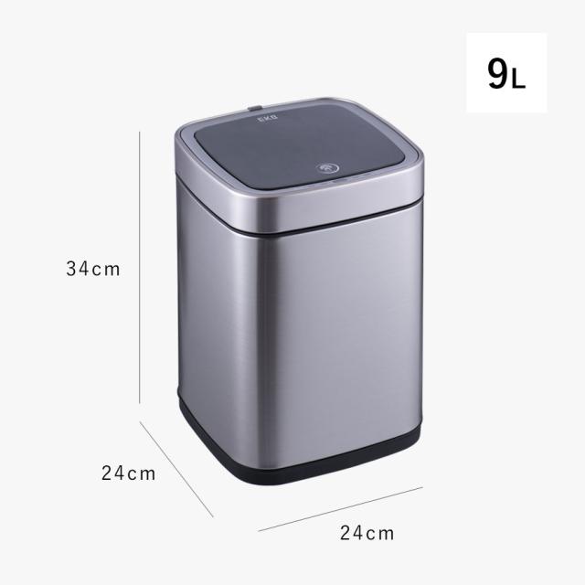 EKO ゴミ箱 9L 小さい 蓋付き 自動開閉 ステンレス スリム センサー usb 自動 開閉 ふた付き 静か リビング キッチン EKO エコスマートX センサービン 9L メーカー直送 ゴミ箱