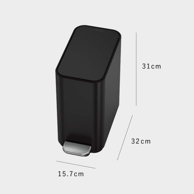 simplehuman シンプルヒューマン 【正規代理店・1年保証付】ゴミ箱 小さい 蓋付き ペダル式 5リットル ステンレス おしゃれ スタイリッシュ シンプルヒューマン スリムステップダストボックス 5L マットブラック CW2101 メーカー直送_7