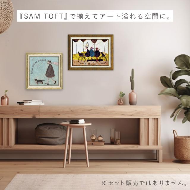 サムトフト 絵画 絵 40.5×40.5cm 【小さなソーセージのおさんぽ】 アートパネル アートフレーム 壁掛け おしゃれ 犬 アートボード ポスター インテリア 絵 モダン アンティーク 玄関 飾る イギリス作家 ST-08104 ギフト プレゼント 新築祝_8