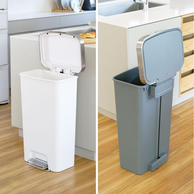 EKO ゴミ箱 45L ペダル キャスター ステンレス キッチン ごみ箱 大容量 ふた付き ステップビン おしゃれ スリム 静音 ハナステップビン 45L メーカー直送 agesugi_snkの通販は