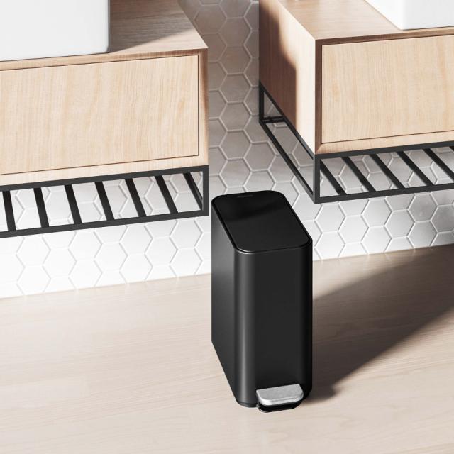simplehuman シンプルヒューマン 【正規代理店・1年保証付】ゴミ箱 小さい 蓋付き ペダル式 5リットル ステンレス おしゃれ スタイリッシュ シンプルヒューマン スリムステップダストボックス 5L マットブラック CW2101 メーカー直送_8