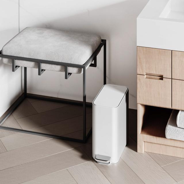 simplehuman シンプルヒューマン 【正規代理店・1年保証付】ゴミ箱 小さい 蓋付き ペダル式 5リットル ステンレス おしゃれ スタイリッシュ シンプルヒューマン スリムステップダストボックス 5L ホワイト CW2102 メーカー直送_8