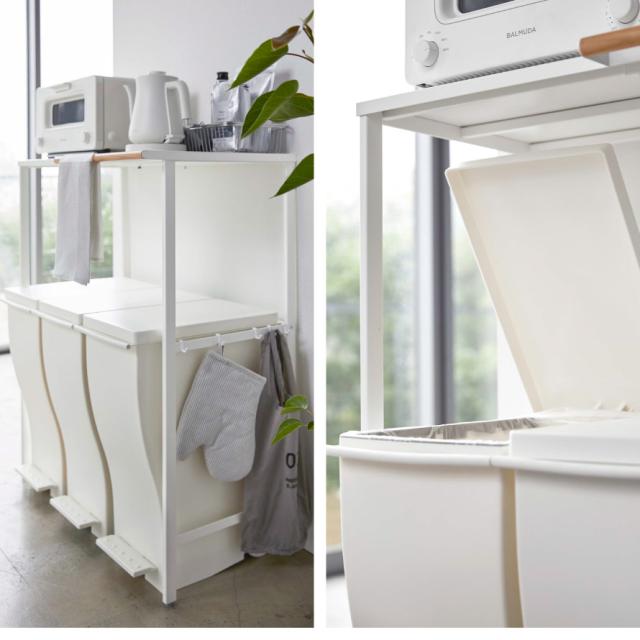 山崎実業 ゴミ箱上ラック タワー ホワイト tower