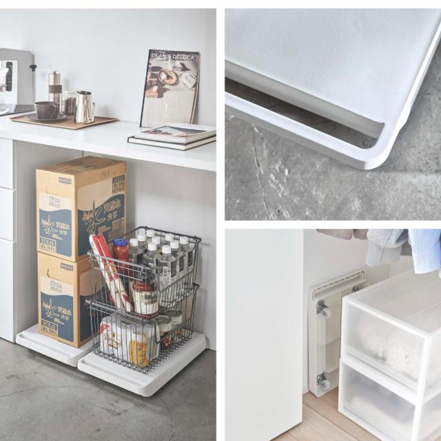 【ハンドメイド】カフェテイストなキャスター付ローテーブル 平台車 キャスター 車輪（テーブル｜インテリア・寝具・収納）の通販