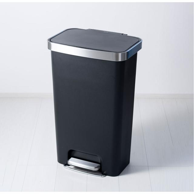 EKO ゴミ箱 45L ペダル キャスター ステンレス キッチン ごみ箱 大容量 ふた付き ステップビン おしゃれ スリム 静音 ハナステップビン 45L メーカー直送 agesugi_snkの通販は