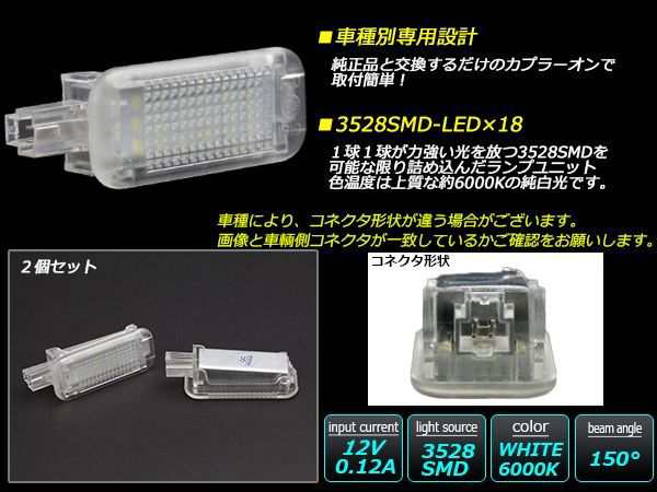 アウディ 汎用 LED フットランプ A1/A4/A6/A7/A8/Q3/Q5/Q7 R-179