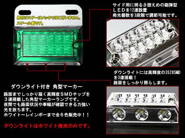 LED サイド マーカー ランプ 路面を照らすダウンライト付き トラック バス 24V F-155～F-160の通販はau PAY マーケット -  オートパーツ専門店 EALE