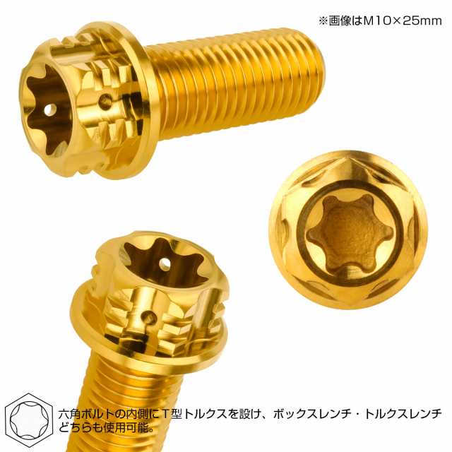 64チタン M10×35mm P1.25 フランジ付き六角ボルト トルクス穴 デザイン六角ボルト ゴールド Ti6Al-4V JA1681の通販はau  PAY マーケット - オートパーツ専門店 EALE