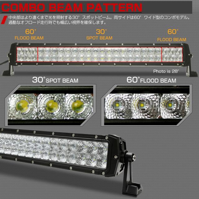 LEDライトバー 24インチ 120W BRシリーズ 30度スポット＆60度ワイド コンボ ワークライト 作業灯 IP67 12V 24V P-456_1