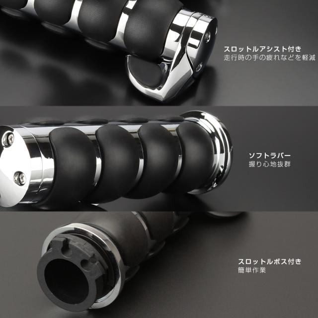スロットル ラバー グリップ ハンドル バーエンド 一体型 赤 カワサキ