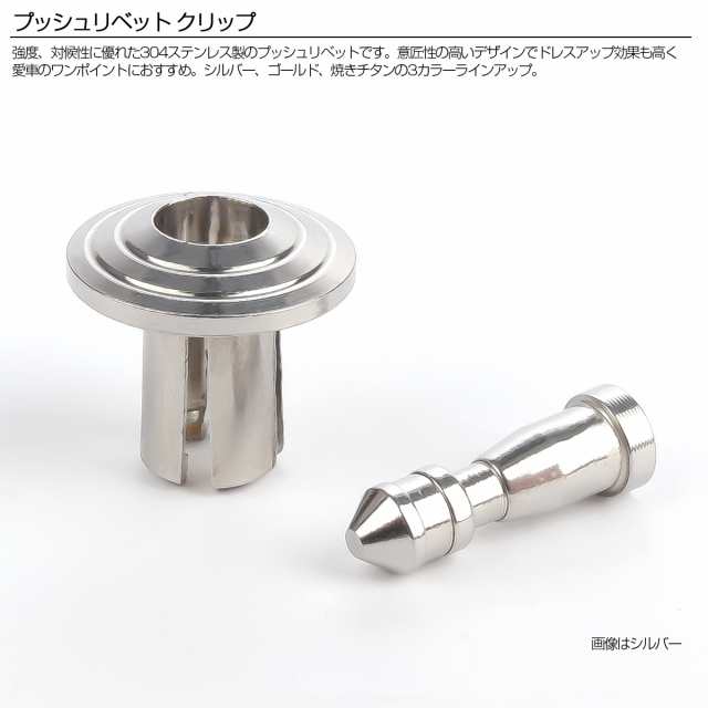 プッシュリベット 6Φ 6ｍｍ クリップ ファスナー リベット ステンレス