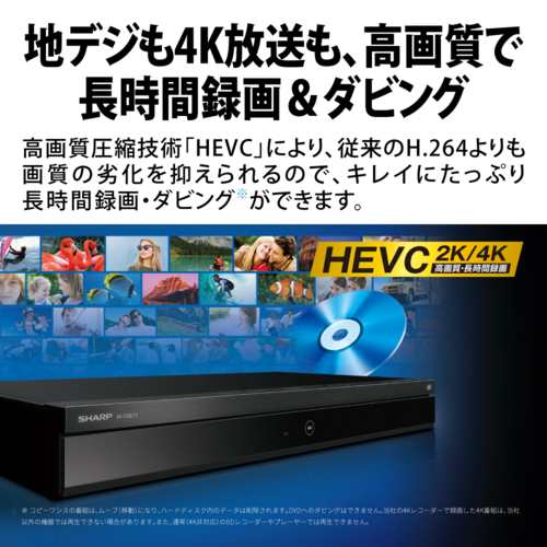 シャープ(SHARP) 4B-C20ET3 4Kチューナー内蔵 ブルーレイディスク 