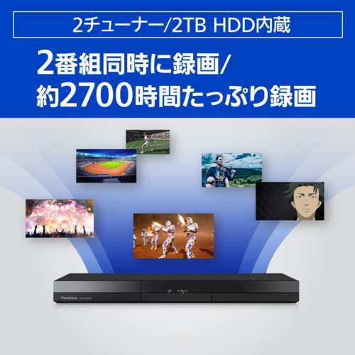 パナソニック(Panasonic) DMR-2W202 ディーガ 2番組同時録画モデル 2チューナー(地D×2･BS/CS×2) 2TB