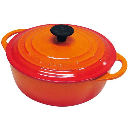 ル・クルーゼ(LE CREUSET) ココット ビス ロンド IH対応 両手鍋 22cm(オレンジ)の通販は