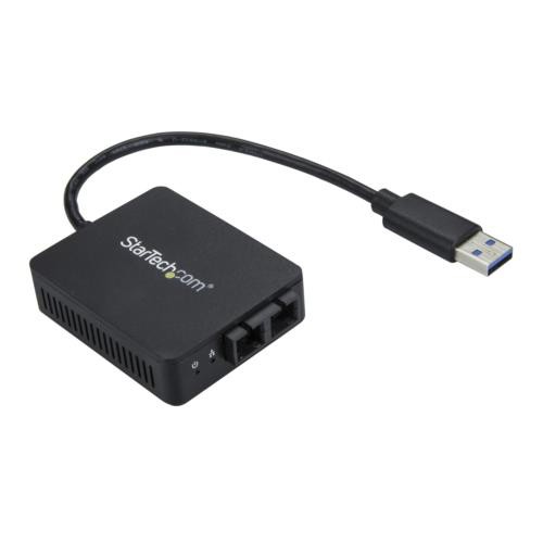 StarTech(スターテック) US1GA30SXSC(ブラック) USB 3.0 - 光ファイバー変換アダプタ 1000Base-SX 2芯SCコネクタ