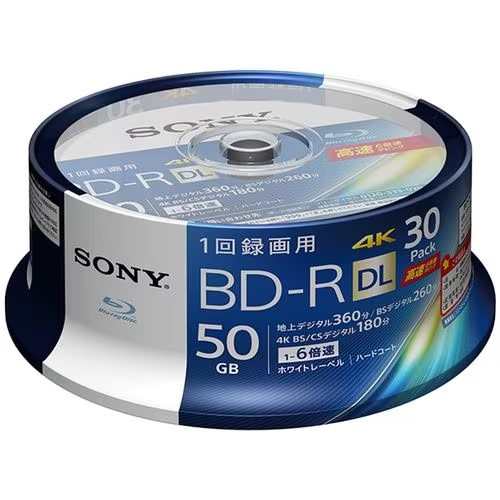 ソニー(SONY) 30BNR2VJPP6 録画用 BD-R DL 2層 50GB 1回録画 プリンタブル 6倍速 30枚 スピンドル