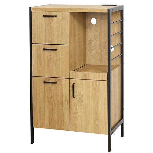 クロシオ 【組立式】 アート食器棚60-100 モダンナチュラルの通販は