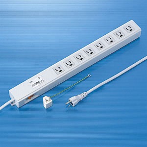 サンワサプライ ノイズフィルタタップ 8個口(上挿し) 2m TAP-3811NFSWNの通販は