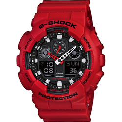 CASIO(カシオ) GA-100B-4AJF G-SHOCK(ジーショック) 国内正規品 ブラック×レッド メンズ 腕時計の通販は 9,929円