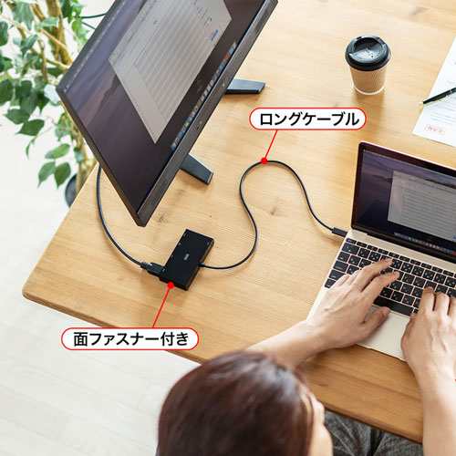 サンワサプライ USB-3TCH30BK USB Type-Cモバイルドッキングステーション USB3.2 Gen1･LAN･HDMI･VGA