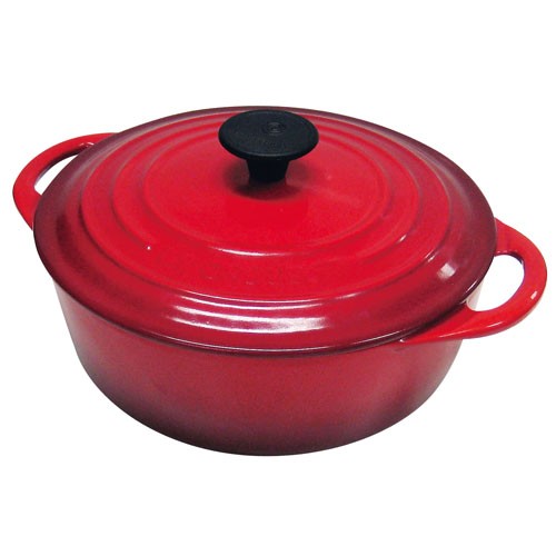 ル・クルーゼ(LE CREUSET) ココット ビス ロンド IH対応 両手鍋 22cm(チェリーレッド)