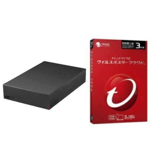 バッファロー(BUFFALO) HD-LE8U3-BB(ブラック) 8TB + ウイルスバスター