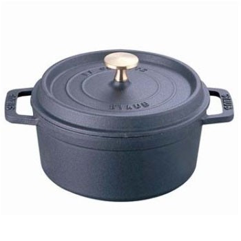 ストウブ(staub) ピコ ココット ラウンド IH対応 両手鍋 24cm 40500-241(ブラック)