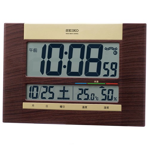 セイコー(SEIKO) SQ440B(茶木目模様) 快適度表示付 電波掛時計の通販は