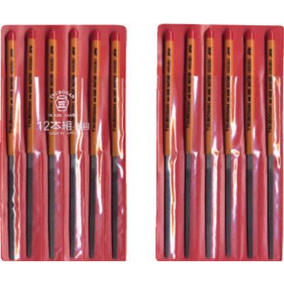 ツボサン HI012-01 組ヤスリ 12本組 平 荒目の通販は