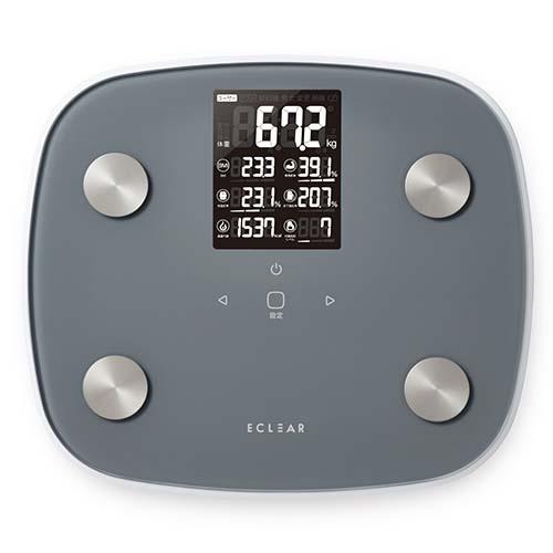エレコム(ELECOM) HCS-FS05GY(グレー) 体組成計 体重計 大画面 ヘルスメーター 100g単位 単4形乾電池の通販は 5,210円