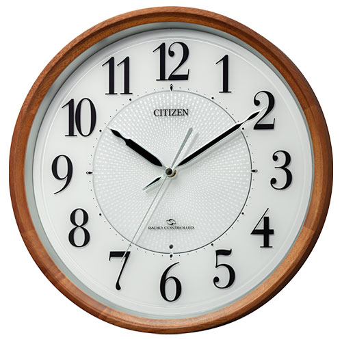 RHYTHM 4MY860-006(茶色半艶仕上 白) 電波掛け時計