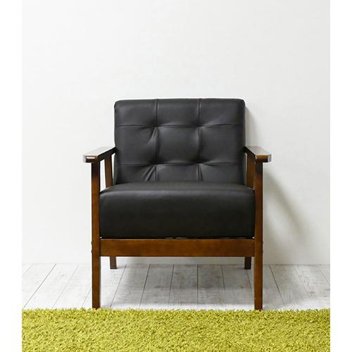 クロシオ 【組立式】 1Pソファ オスロ ブラックの通販は