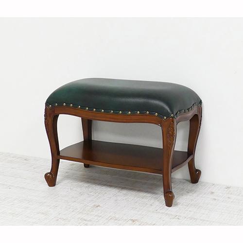 クロシオ 【完成品】 アンティーク風棚付ベンチスツール ブラウンの通販は 13,504円