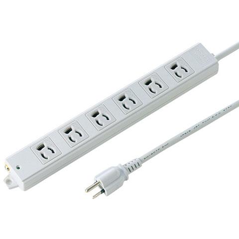 サンワサプライ 工事物件タップ 6個口(上挿し) 5m TAP-KE6-5の通販は