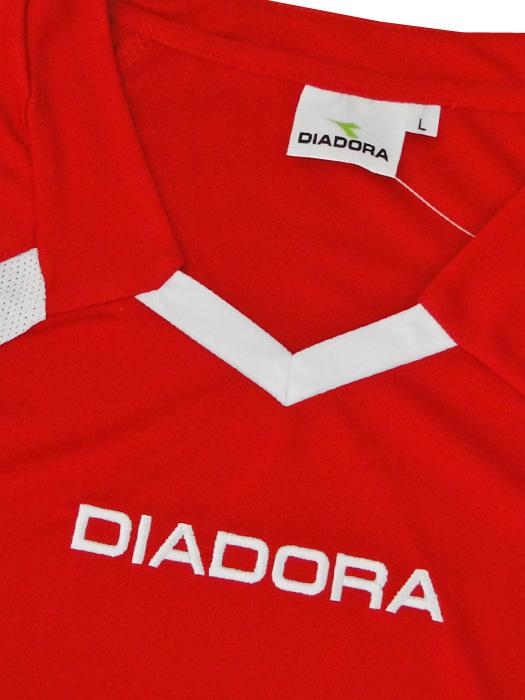 ディアドラ) DIADORA/ゲームシャツ半袖/レッドXホワイト/FG4310-3590